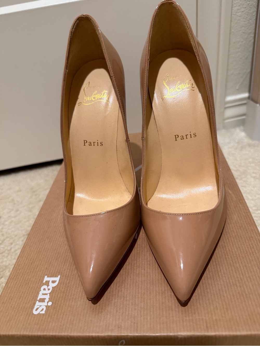 christian louboutin nude pumps